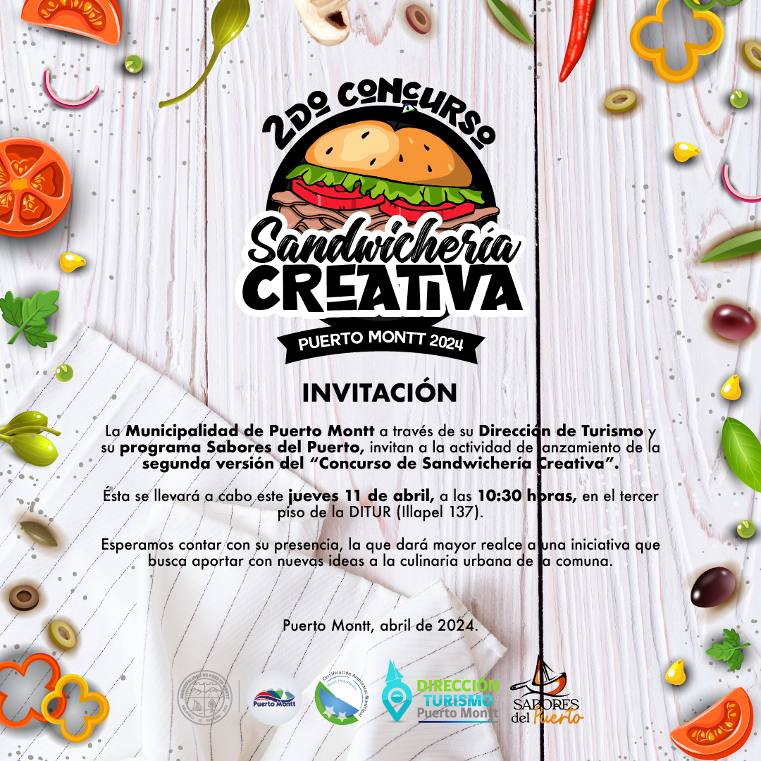 Invitación lanzamiento 2° Concurso de Sandwichería Creativa 2024